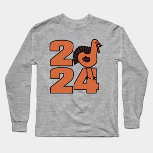 Thanksgiving 2024 with Cute Turkey Long Sleeve T-Shirt